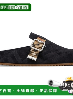 1h可退 香港直邮Burberry 巴宝莉 男士 黑色 Check Suede Urchin