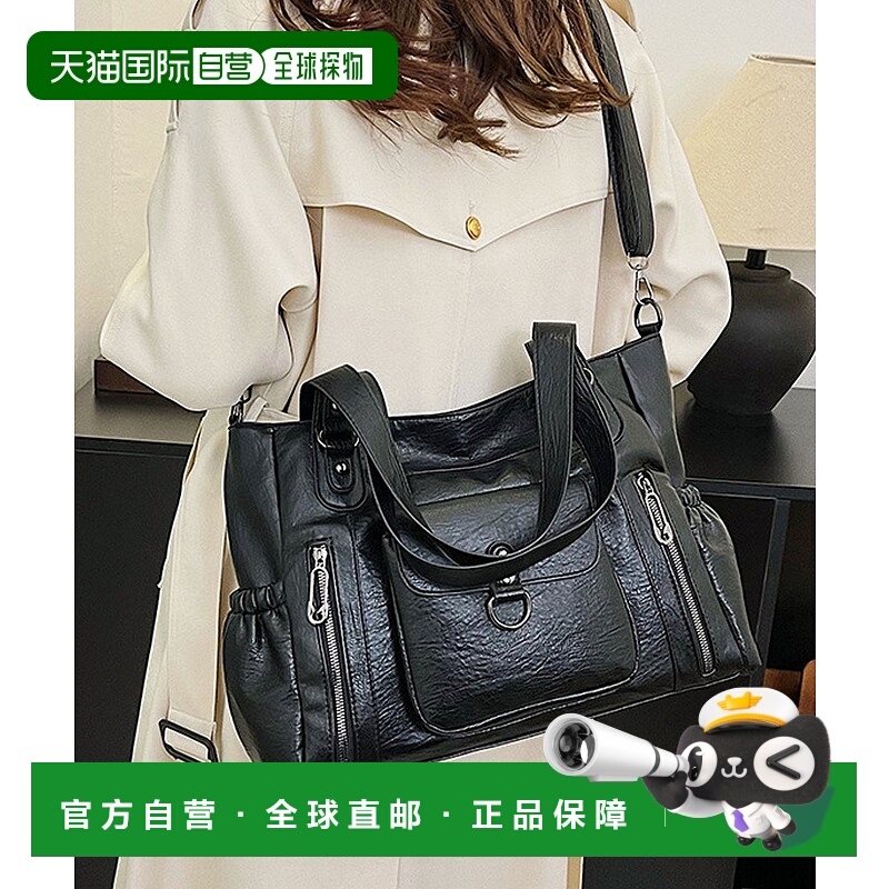 1h可退 日本直邮florge 男女同款 2WAY侧拉链托特包 仿皮商务手提