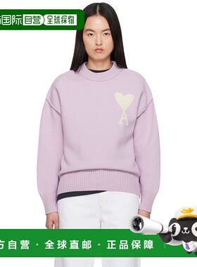 1h可退 香港直邮潮奢 Ami Paris 女士 紫色 Wool Ami de Coeur 毛