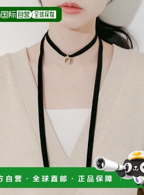 1h可退 日本直邮SMELLY 女装 复古光泽丝绒方扣choker项链 SMA62P