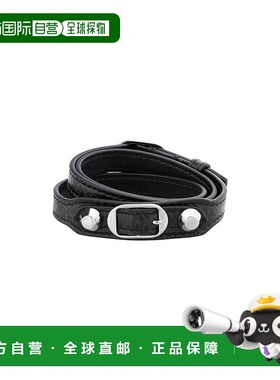 自营欧洲直邮Balenciaga巴黎世家 City女士黑色小羊皮三层缠绕式