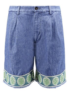 VALENTINO 男士牛仔裤 VDD03TAL4558 SS2025 蓝色 多口袋牛仔短裤