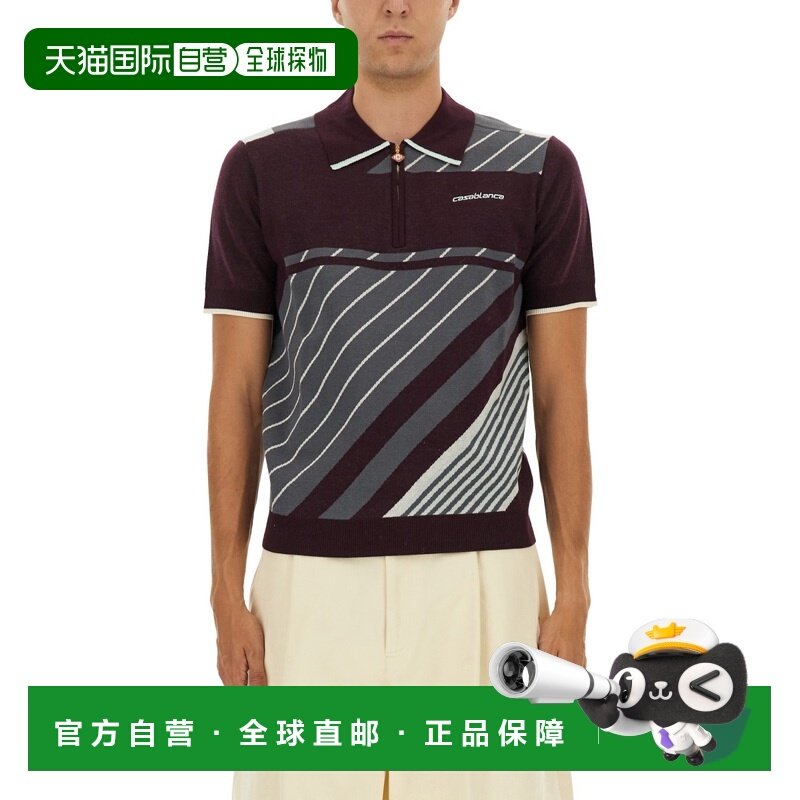 香港直邮Casablanca 男士 斜纹网球Polo衫 MAW25KW110101AUBERGIN,男装,Polo衫,淘宝优惠券,粉丝福利购,淘宝优惠卷