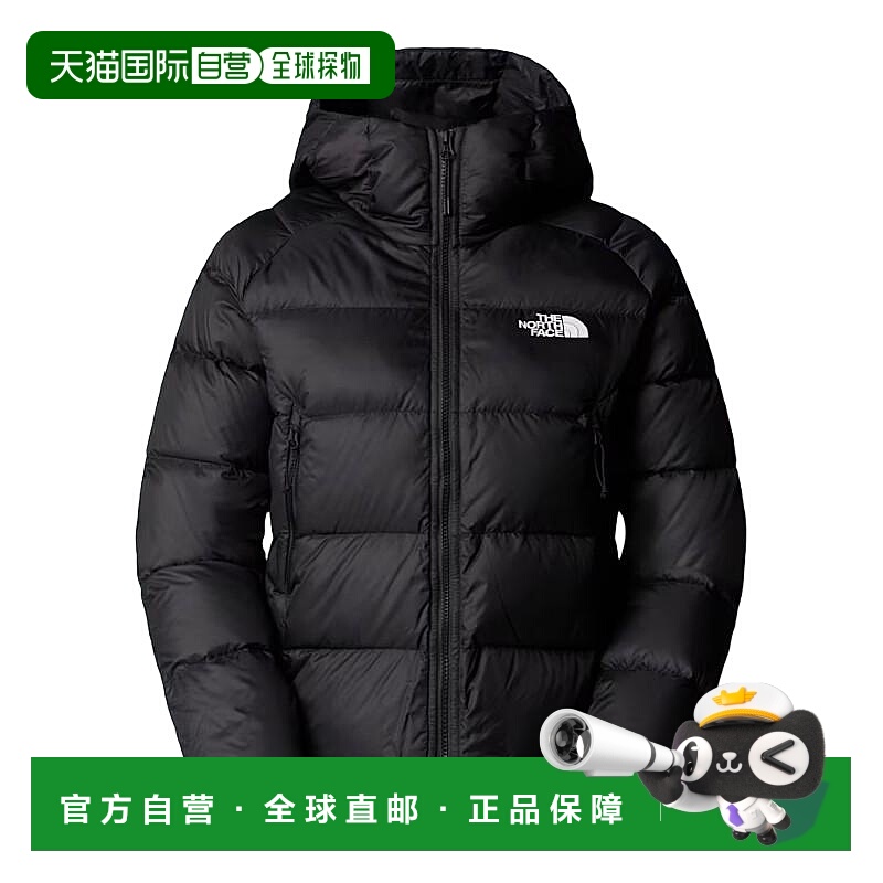 香港直邮北面THE NORTH FACE 女款连帽拉链Logo长袖羽绒服 黑色