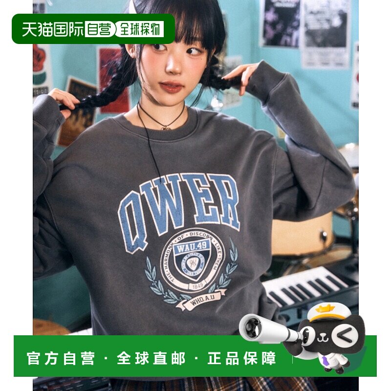 韩国直邮WHO.A.U 女士女士卫衣/绒衫 [QWER X WAU]Signature Dyed