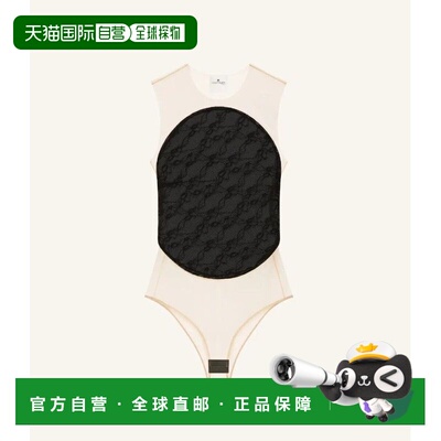 1h可退 香港直邮Courreges 女士 幻觉圆形蕾丝连体衣 325JBD143PA