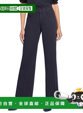 自营NYDJ Teresa Overdye Black Wide Leg Jean - multi 美国奥莱