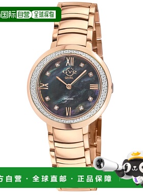 自营GV2 Amalfi女式316L不锈钢IPRG表壳，黑色MOP表盘，316L不锈I