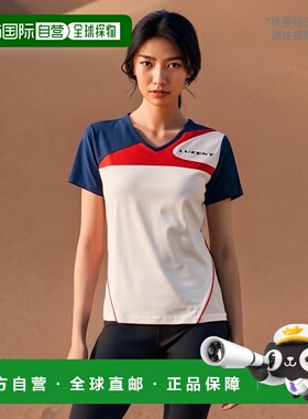 日本直邮LUCENT 女式比赛衬衫无领白色网球 XLH2250 女式短袖