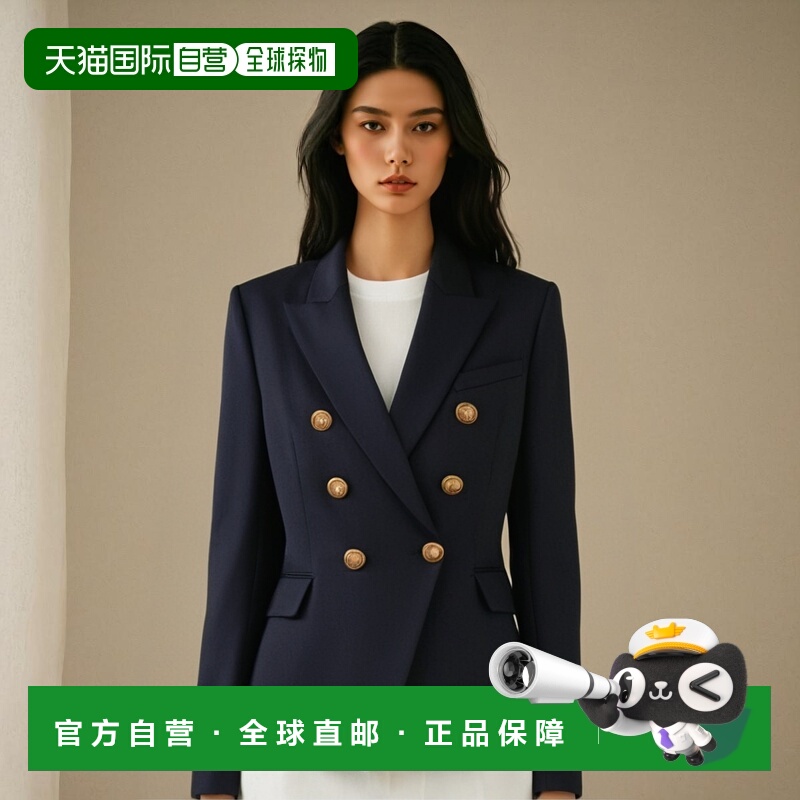 1h可退 香港直邮BALMAIN 女士外套 CF1SG008WB086UC CO 蓝色长袖