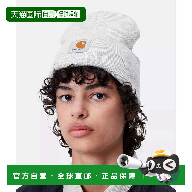 日本直邮Carhartt 腈纶针织帽 浅灰色毛线帽