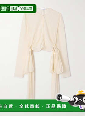 香港直邮Alaia 女士 打结双绉衫上衣 AA9H1348T666B030IVOIRE