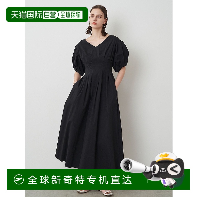 1h可退 日本直邮ELENDEEK 女装V领腰褶袖型连衣裙 512540323001