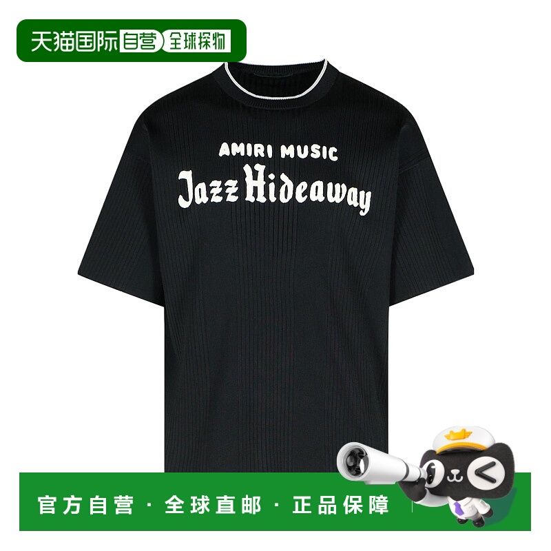 1h可退 香港直邮AMIRI 男士T恤 AMKNTE1036BLACKBLACK SS2025 黑