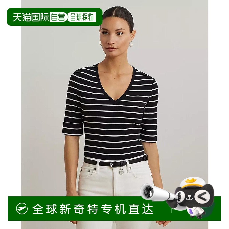 1h可退 【美国直邮】ralph lauren 女士 上装T恤条纹
