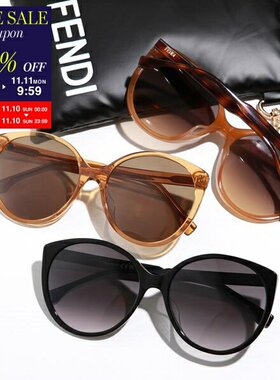 日本直邮 FENDI 太阳镜 FE40029U 女士圆形眼镜徽标眼镜 01B