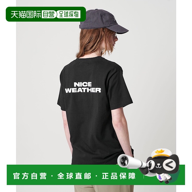 1h可退 日本直邮NICE WEATHER 女装 全棉 Logo T恤 半身印花设计
