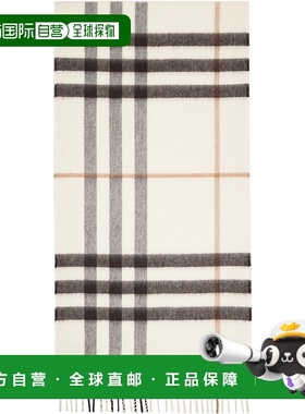 1h可退 香港直邮Burberry 巴宝莉 女士 灰白色 Check Cashmere 围
