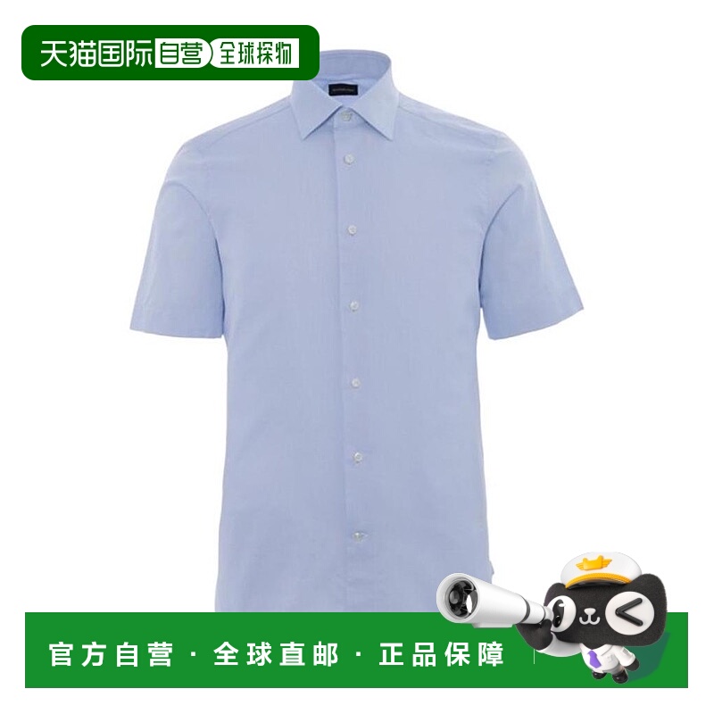 【99新未使用】香港直邮Zegna 经典领口翻领短袖衬衫 8MS0JI703