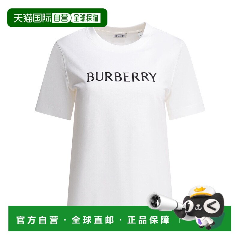 1h可退 香港直邮潮奢 Burberry 巴宝莉 女士 棉质带LogoT恤 81189