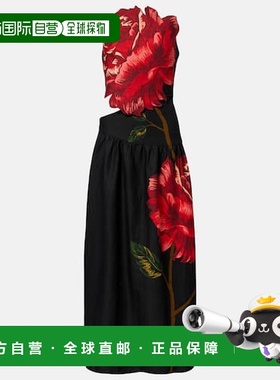 1h可退 香港直邮FARM RIO 女士 花朵装饰亚麻混纺酒会礼服