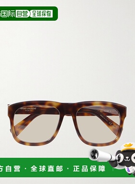 1h可退 香港直邮潮奢 Saint Laurent 圣罗兰 男士 方形框龟甲色醋