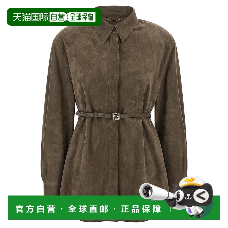 1h可退 香港直邮FENDI 女士衬衫 FPT668AVRGF1T6F AW2025 棕色 SU