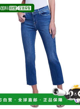 自营 L'AGENCE Sada高腰修身牛仔裤-蓝色 美国奥莱直发直筒裤