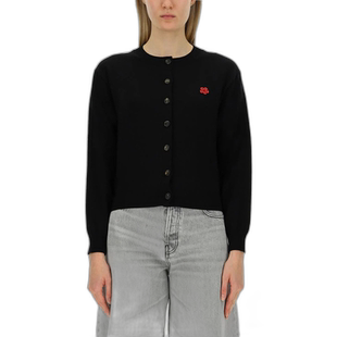 香港直邮KENZO 女士针织毛衣 FE62CA4763LB99J AW2024黑色开衫