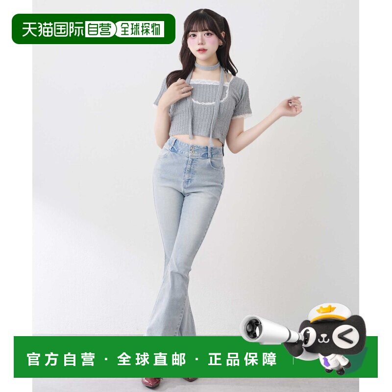 1h可退 日本直邮OLIVE des OLIVE 女装 蕾丝蝴蝶结针织上衣 11610