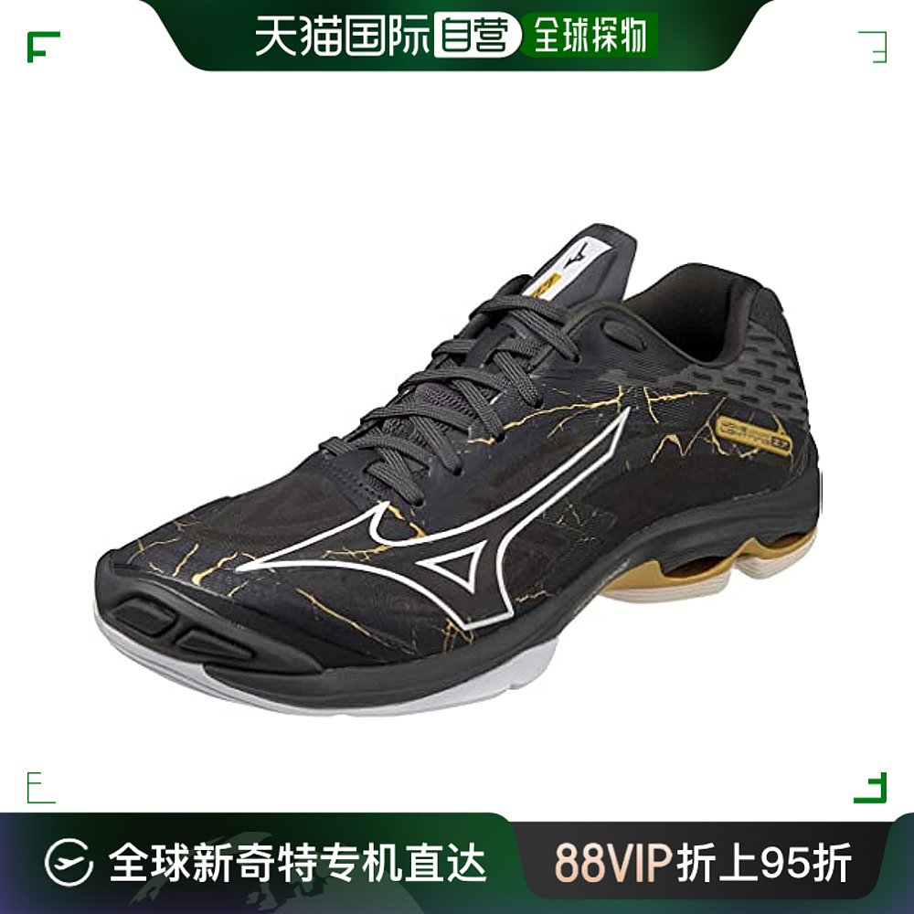 【日本直邮】Mizuno美津浓室内运动鞋黑 x金 23cm 2E V1GA22