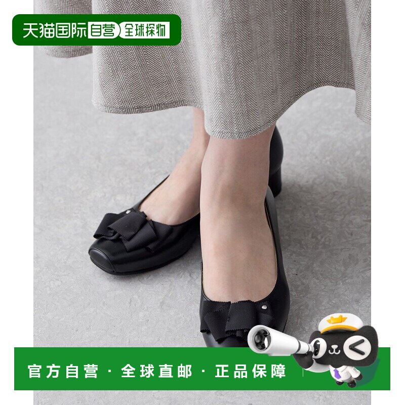 1h可退 日本直邮卑弥呼女士防水蝴蝶结高跟鞋 643108单鞋一脚蹬