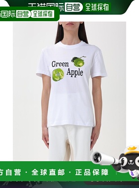 1h可退 香港直邮Sportmax 斯宝麦斯 女士 图案缀饰圆领 T 恤 2412