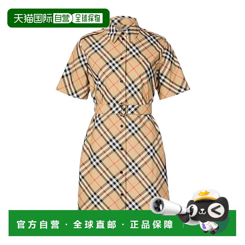 香港直邮Burberry 格纹衬衫裙 BURQF9C6 【付后1h可退】