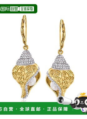 自营 Ross-Simons 5 毫米养殖珍珠和 . 18kt 金镀在纯银上白色托