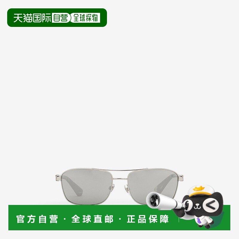 自营欧洲直邮Burberry博柏利 女士银色金属Shield长方框太阳眼镜