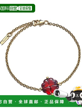 自营欧洲直邮BACCARAT/巴卡拉TRÈFLE四叶草系列红色水晶镶嵌镀金