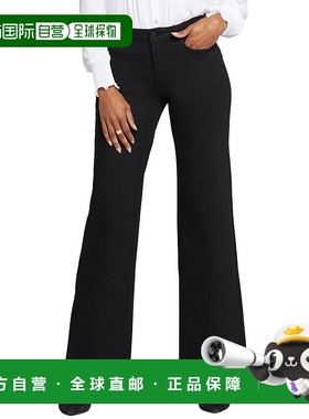 自营NYDJ Teresa Black Rinse Wide Leg Jean - black 美国奥莱直