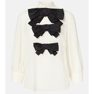 Valentino 蝴蝶结装 华伦天奴 Mossi 饰棉质上衣 女士 潮奢