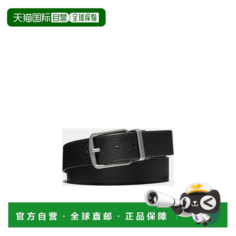 香港直邮COACH 男士腰带 F64840AQ0 SS2021 黑色 时尚皮质