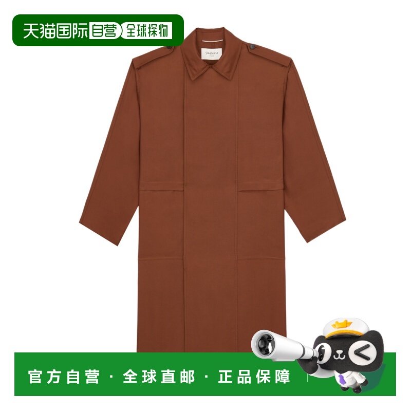 1h可退 香港直邮Saint Laurent 宽肩桑蚕丝风衣 863342Y1G81,男装,风衣,淘宝优惠券,粉丝福利购,淘宝优惠卷