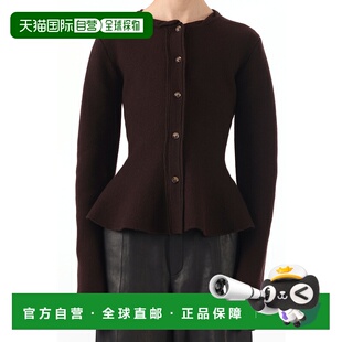 美国奥莱直发开衫 自营 棕色 wu烧毛卡迪干配PEPLUM jason