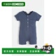 Short Romper blue 自营babycottonsWaffle graphite 美国奥莱