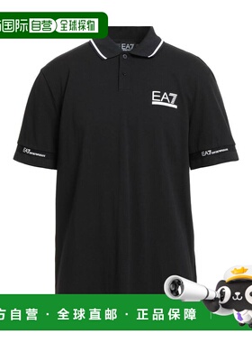香港直邮潮奢 Ea7 男士 Polo衫 black黑色 舒适时尚