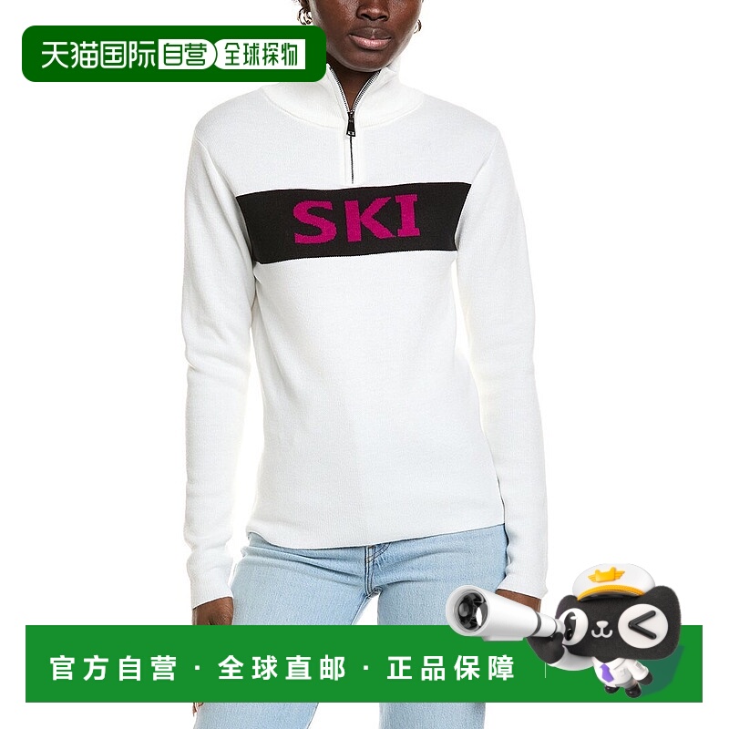 自营SKEA Reed 1/4-Zip Wool-Blend Sweater - white 美国奥莱直