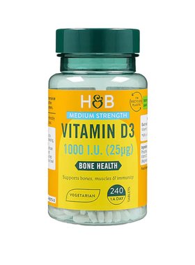 欧洲直邮英国HB荷柏瑞维生素D3骨骼健康补钙抵抗力支持1000iu