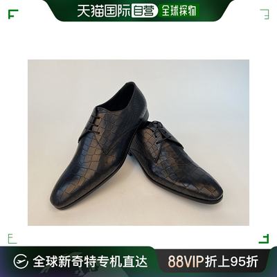 香港直邮GIORGIO ARMANI 男士黑色纹理系带皮鞋 X2C036-XC745-000