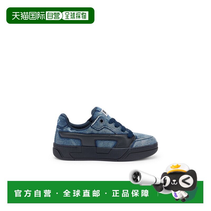 自营欧洲直邮Diesel迪赛 S-D-Ollie男士牛仔布蓝色运动鞋男鞋水洗