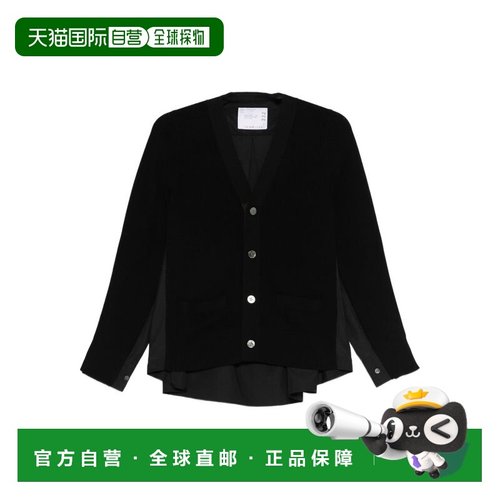 1h可退 香港直邮Sacai 女士 黑色毛线衫 SCW332 black黑色 舒适时