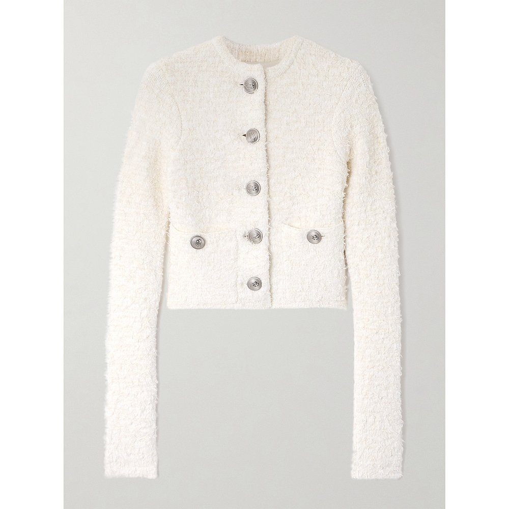 潮奢 Balenciaga 巴黎世家 女士 粗花呢短款开衫 793604T3328